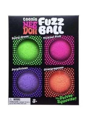 NeeDoh Teenie Fuzz Ball 4-Pack Squishy Sensory Stress Balls